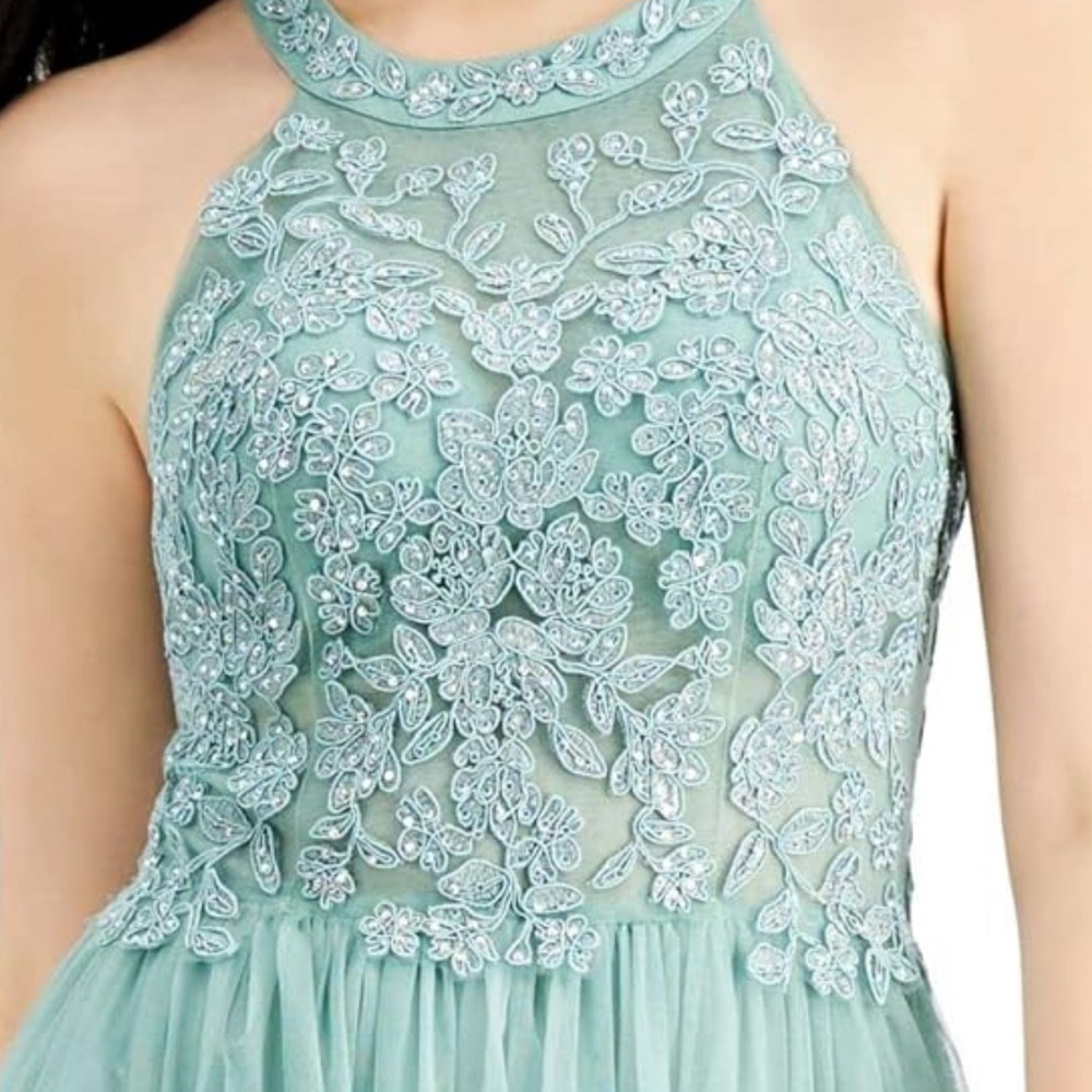 Elegant Mint Green Lace Dress 
(13 junior size, like a size 6-8 adult size)